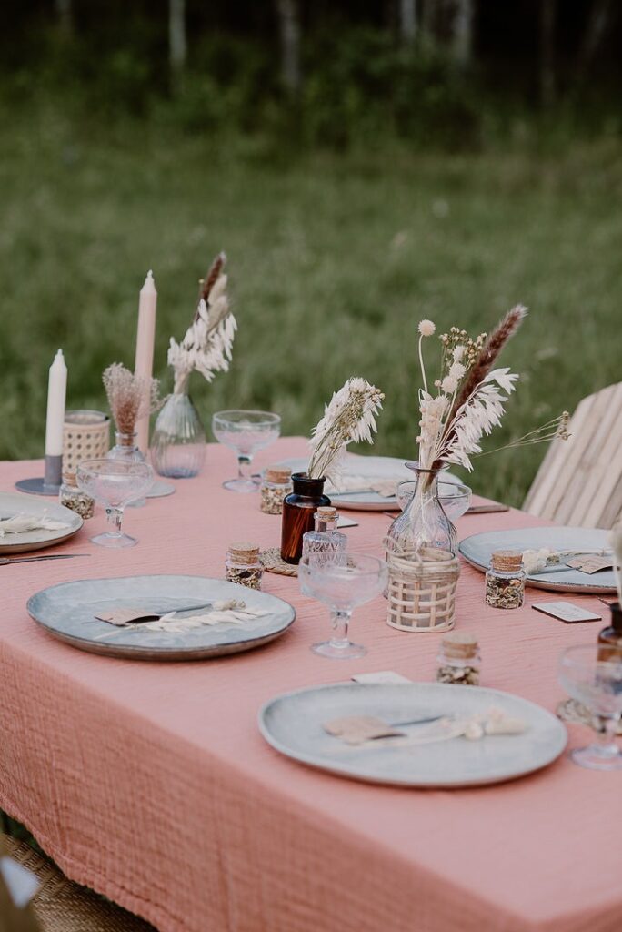 Une nappe utilisée pour un mariage