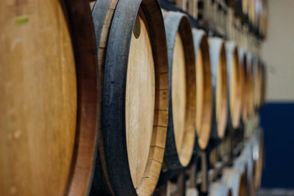 Oak wine barrels